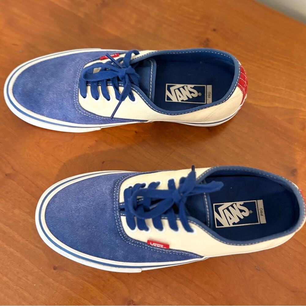 Vans Authentic Pro STV Navy Classic White Skate Inspired Sneakers Size Men's 8 - Picture 4 of 14